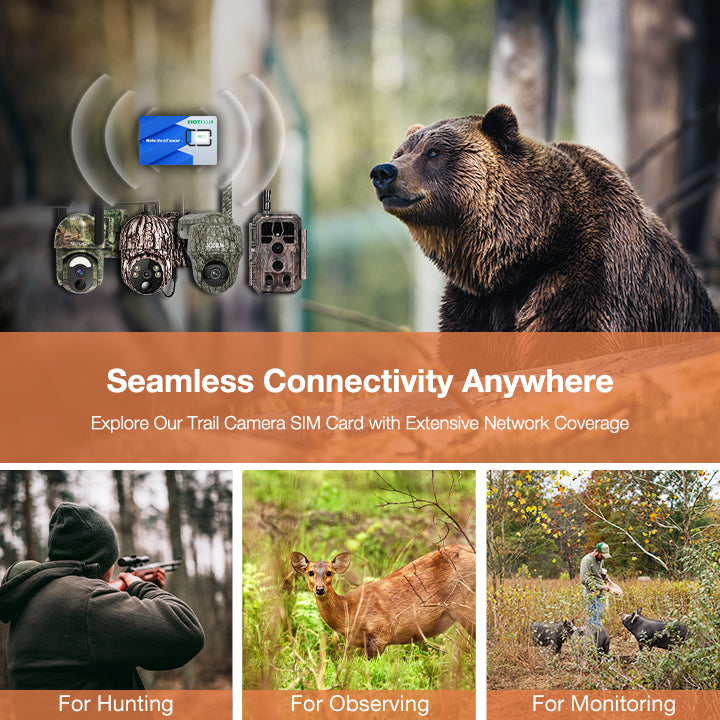 4G SIM card for trail cameras, ideal for wildlife monitoring and remote connectivity.