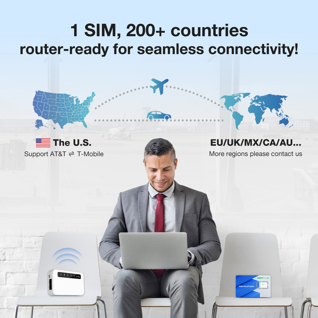 Eiotclub SIM card for seamless connectivity in 200+ countries, supports multiple networks. 1 SIM, 200+ countries router-ready for seamless connectivity!