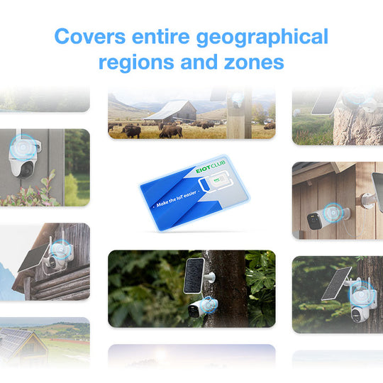 Eoitclub 5G SIM Card offering extensive coverage for IoT devices across various regions. Covers entire geographical regions and zones