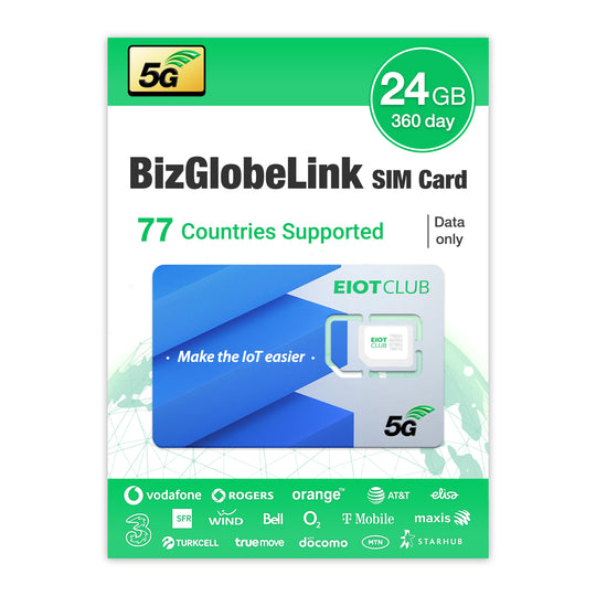 BizGlobeLink 24GB international SIM card for business travel, 77-country coverage