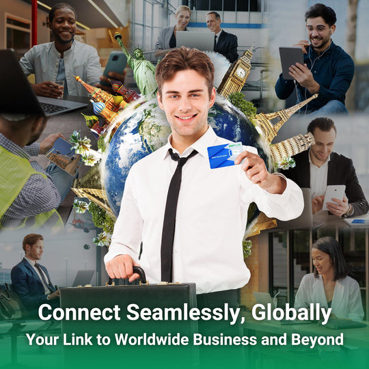 Blue BizGlobeLink international SIM card packaging for business travel