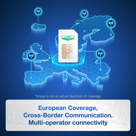 Eiotclub SIM card showcasing European coverage and multi-operator connectivity. eiotclub sim card plans