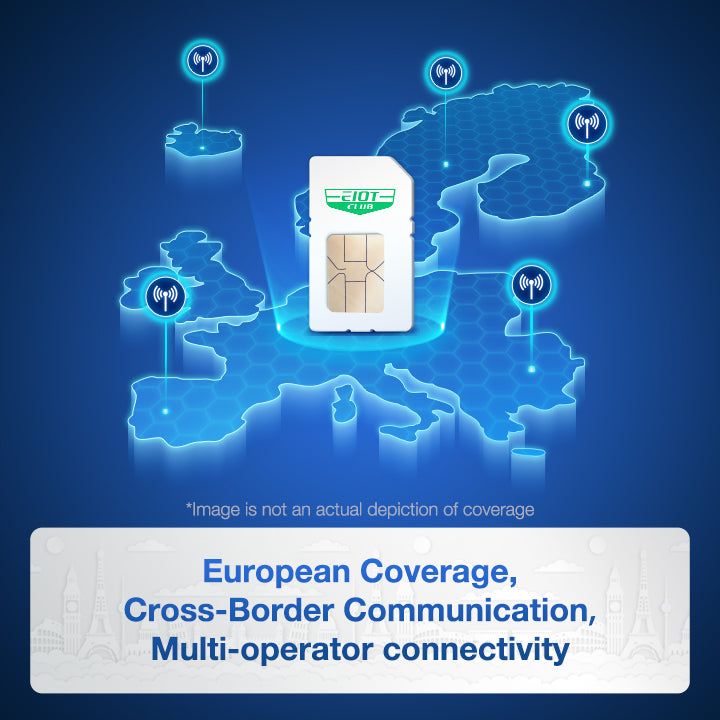 Eiotclub SIM card showcasing European coverage and multi-operator connectivity. eiotclub sim card plans