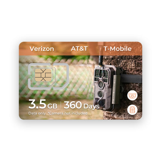 3.5GB 4G Data SIM card for trail camera with 360 days of service.