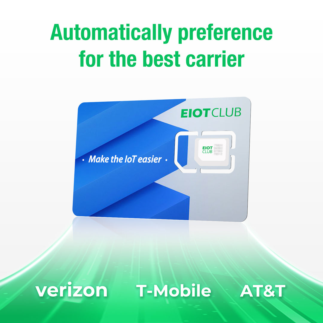 Eiotclub Triple-play SIM card for seamless IoT connectivity with top carriers.