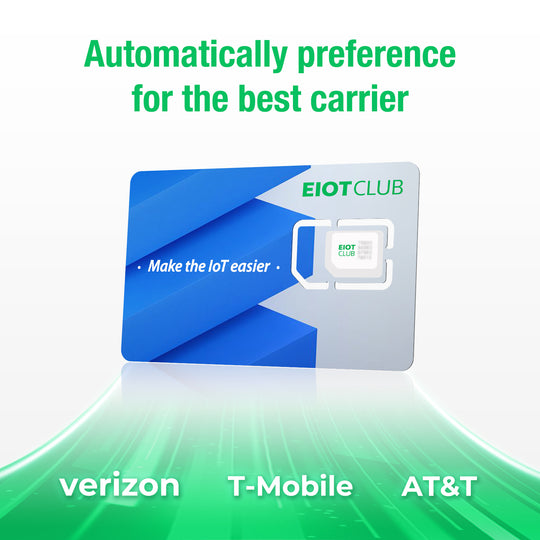 Eiotclub Triple-play SIM card for seamless IoT connectivity with top carriers.