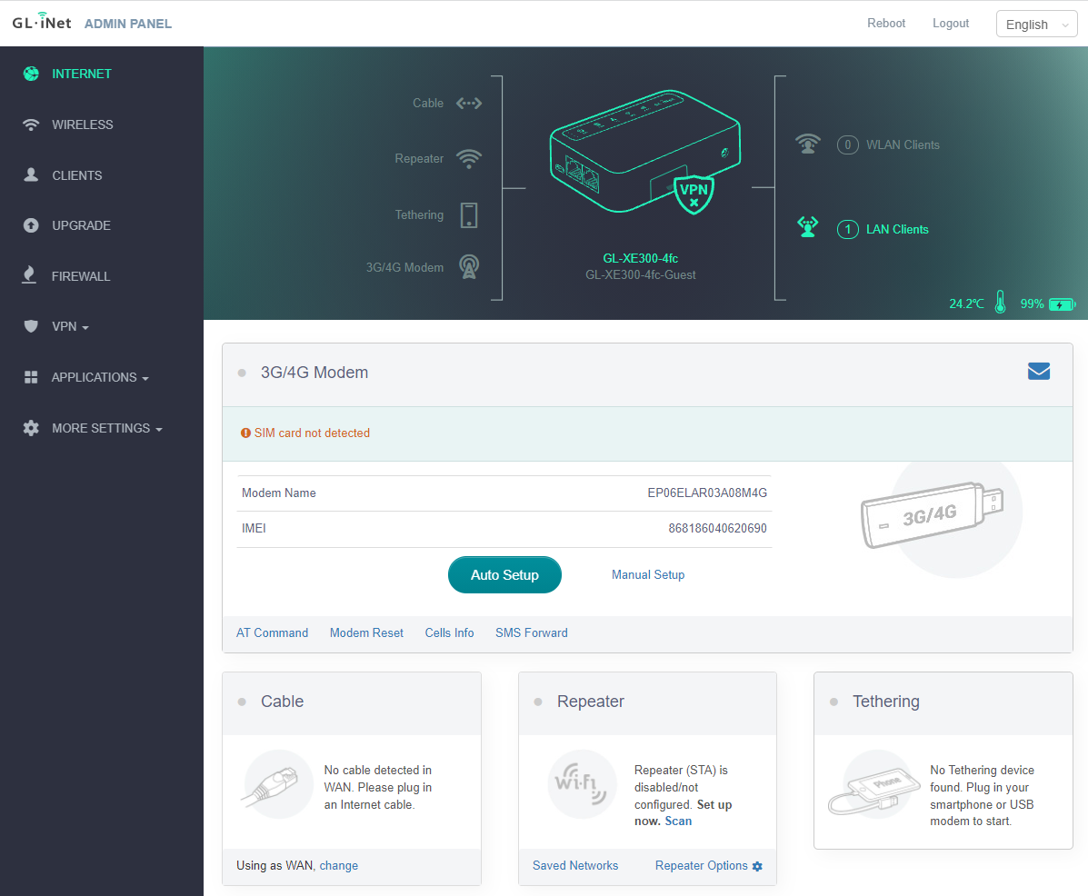 admin panel