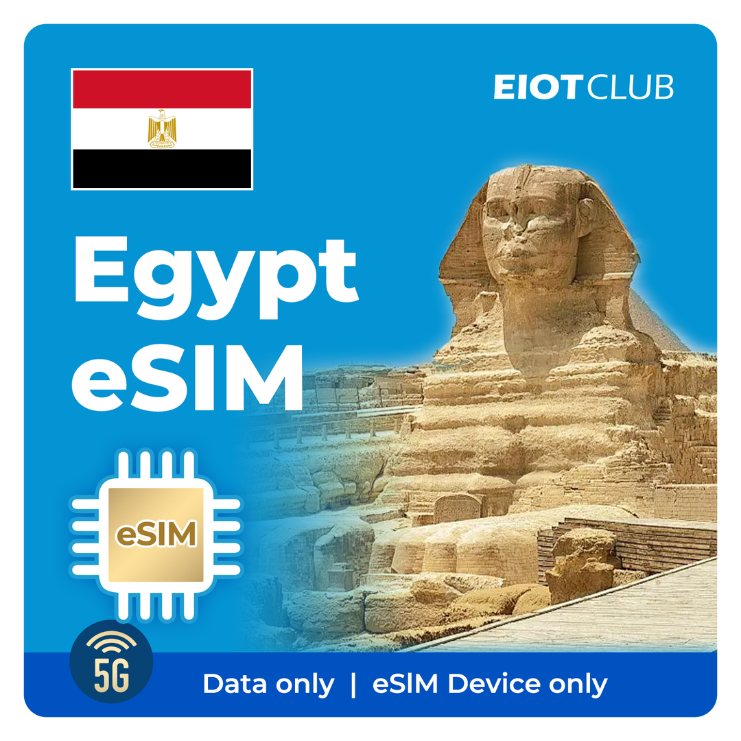 Egypt Prepaid eSIM - 5G High-Speed, Hotspot, No Roaming Fees, Supports Etisalat & Vodafone