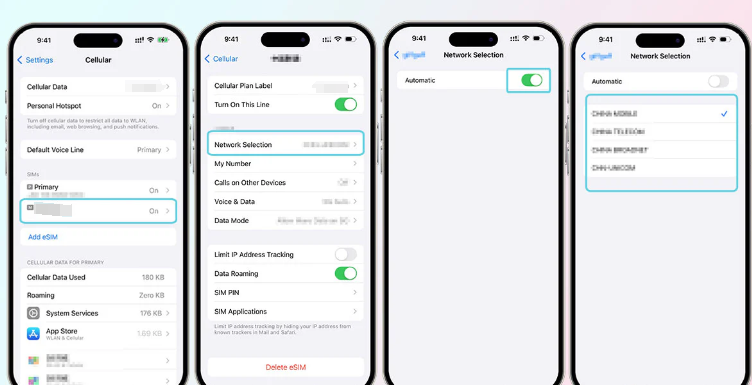 Select Available Network / Carrier
