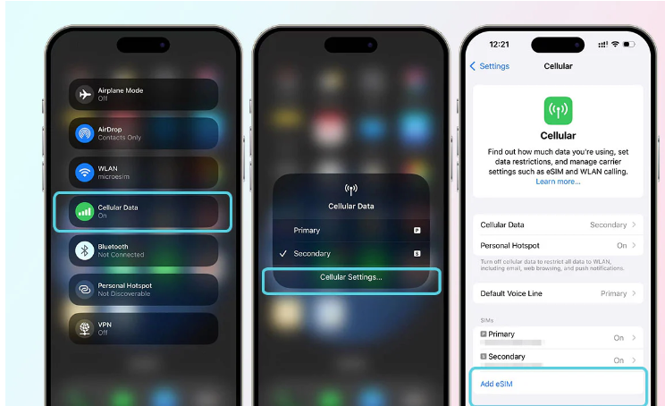 iOS 18 Quick Access to Cellular Settings